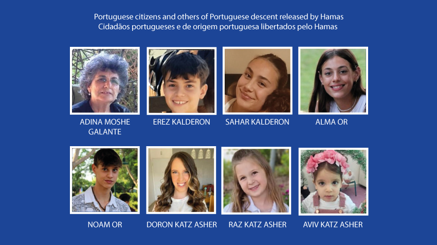 Cidadãos portugueses e de origem portuguesa libertados pelo Hamas