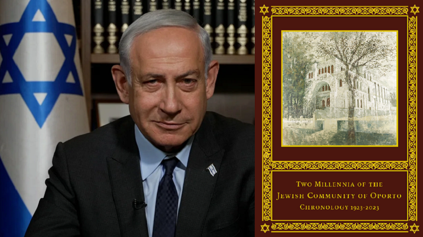 Netanyahu receives the book of the Oporto community and remembers his father.