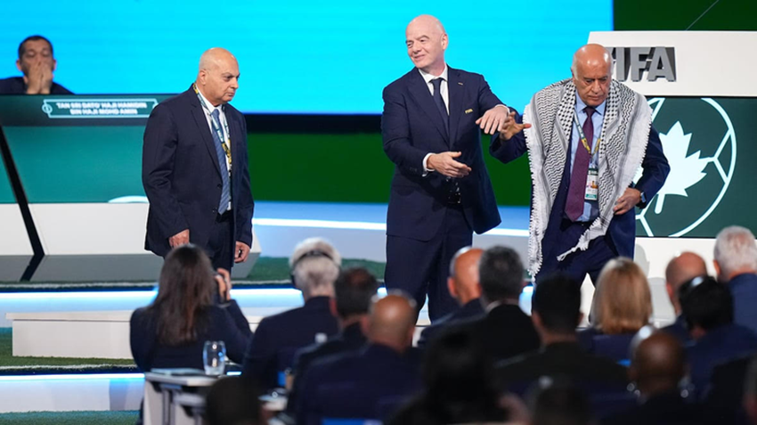 Palestinian football boss refuses Israeli handshake at FIFA event