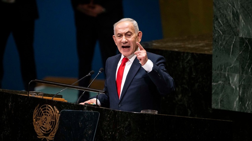 Netanyahu at the UN: Superpowers stay in the room, the little guys leave