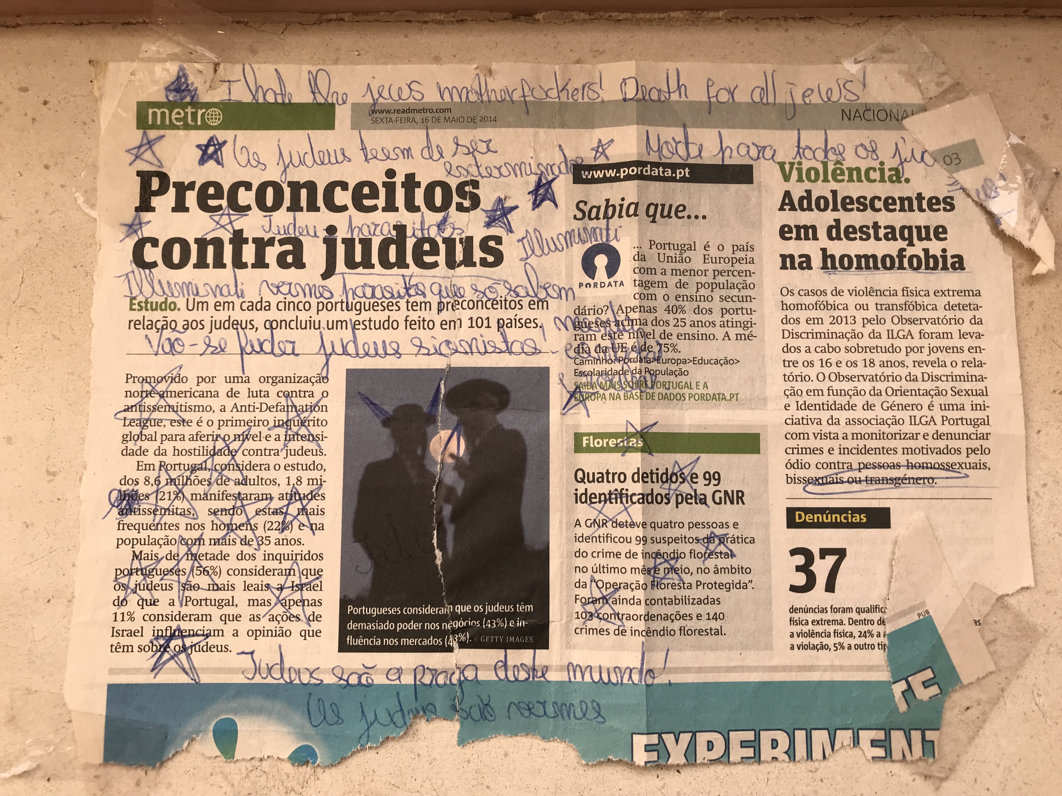The Jewish Community of Oporto lodged a criminal complaint with the Prosecutor General’s Office